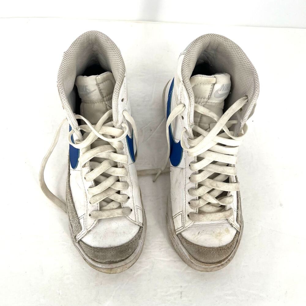 Nike Blazer Mid 77 GS White Blue Sneakers Kids Grade School Size 4Y Shoes - Picture 2 of 8